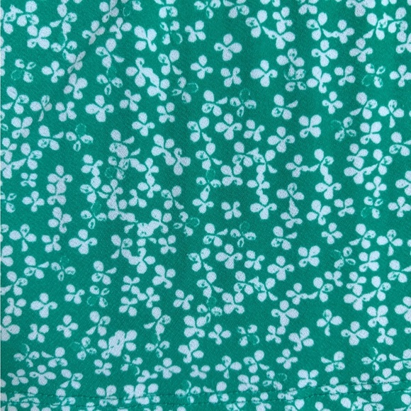 Adrianna Papell Green with White Flowers Long Sleeve Boxy Blouse Size Medium - Picture 5 of 10